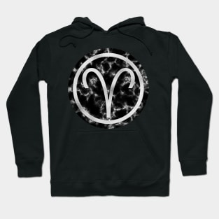 Black Marble Zodiac - Aries Hoodie